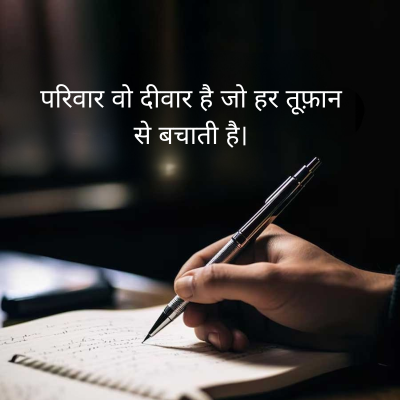 परिवार वो दीवार है जो हर तूफ़ान
से बचाती है।