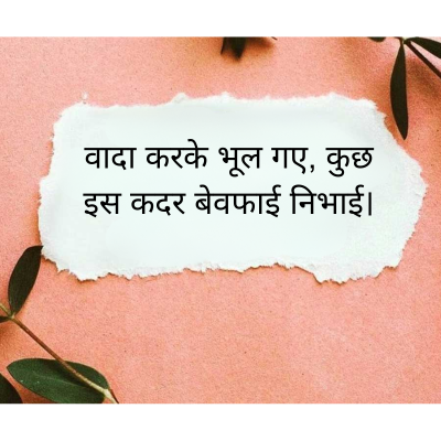 वादा करके भूल गए, कुछ
इस कदर बेवफाई निभाई।