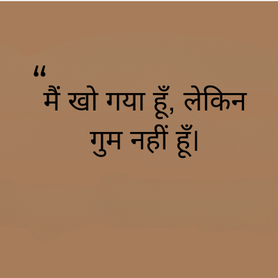"
मैं खो गया हूँ, लेकिन
गुम नहीं हूँ।