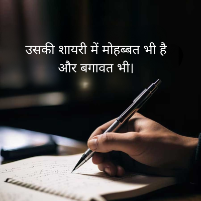 उसकी शायरी में मोहब्बत भी है
और बगावत भी।