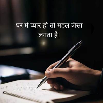 घर में प्यार हो तो महल जैसा
लगता है।