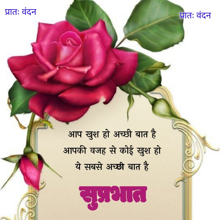 प्रातः वंदन
प्रातः वंदन
आप खुश हो अच्छी बात है
आपकी वजह से कोई खुश हो
ये सबसे अच्छी बात है
सुप्रभात