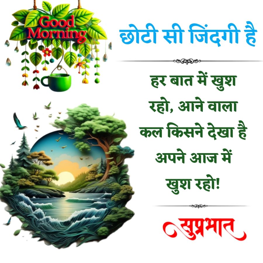 Goods
Morning
छोटी सी जिंदगी है
हर बात में खुश
रहो, आने वाला
कल किसने देखा है
अपने आज में
खुश रहो!
सुप्रभात