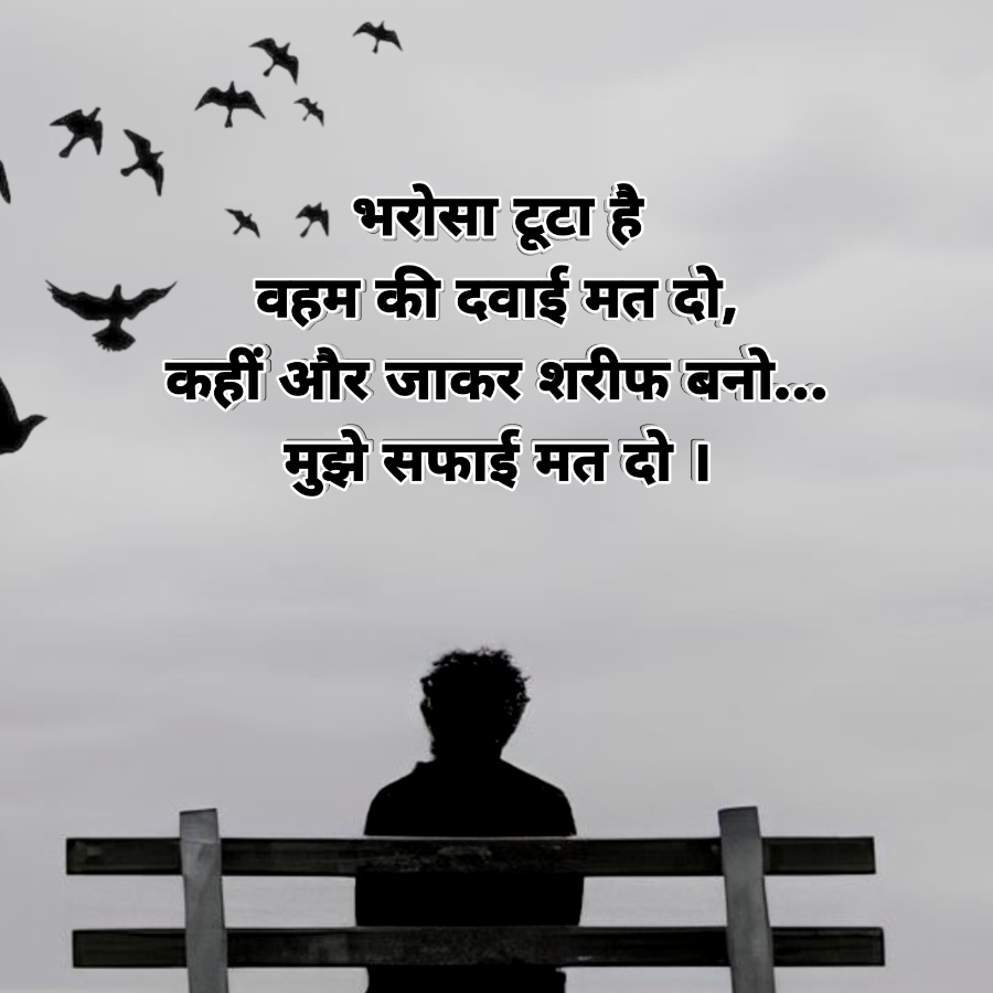 ★ ★ भरोसा टूटा है
वहम की दवाई मत दो,
कहीं और जाकर शरीफ बनो...
मुझे सफाई मत दो |