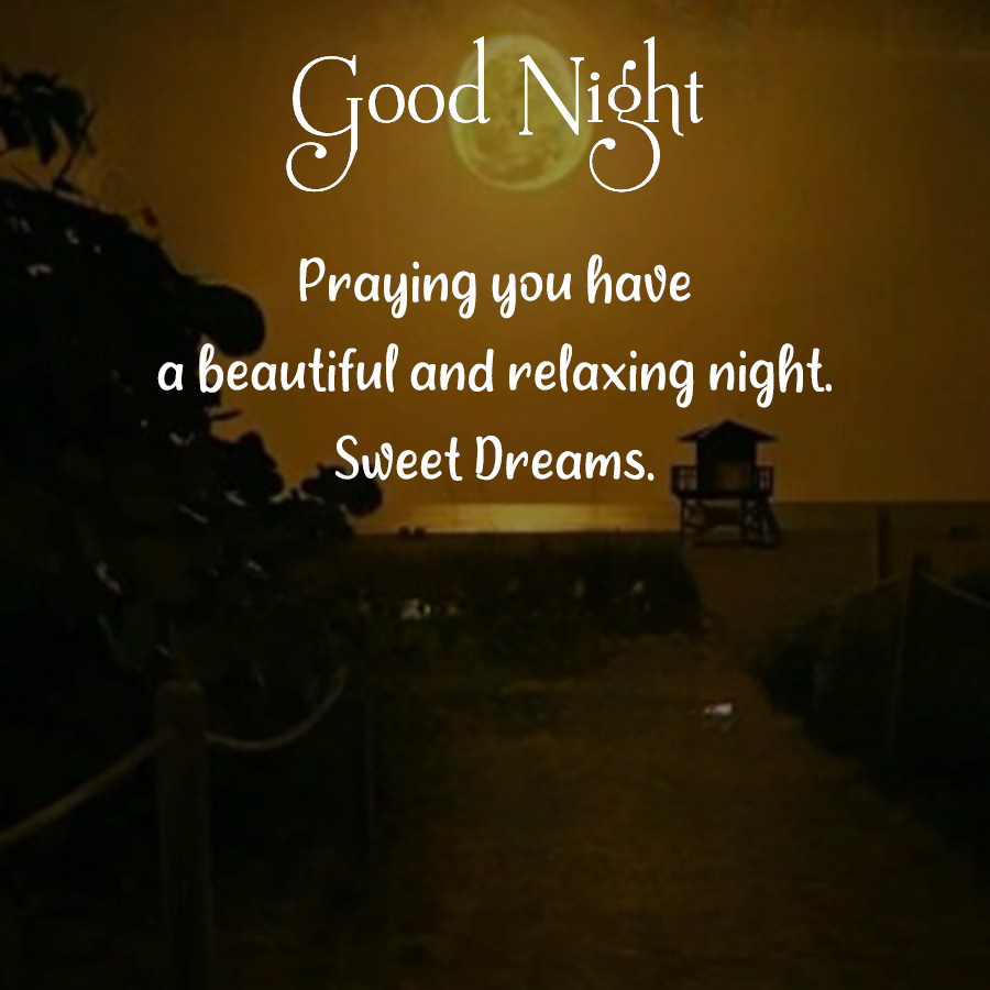 Good Night
Praying you have
a beautiful and relaxing night.
Sweet Dreams.