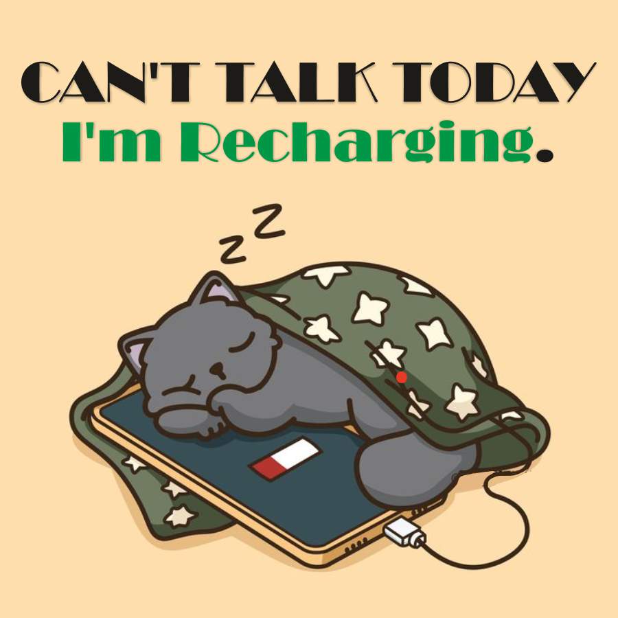 CAN'T TALK TODAY
I'm Recharging.
z
2