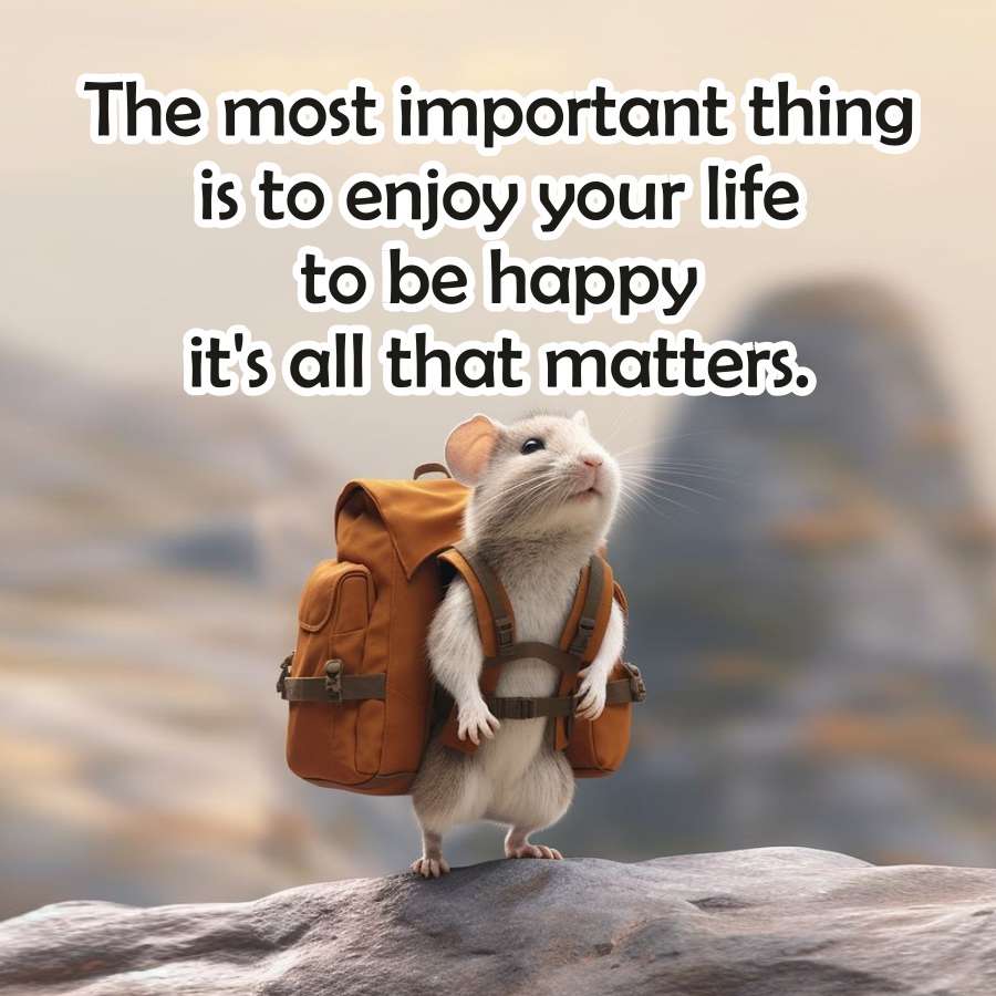The most important thing
is to enjoy your life
to be happy
it's all that matters.