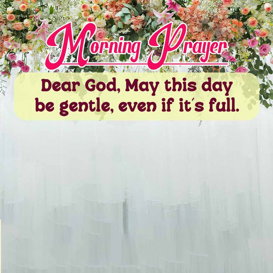 Morning Prayer's
Dear God, May this day
be gentle, even if it's full.