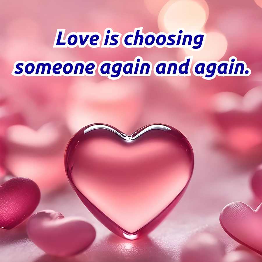 Love is choosing
someone again and again.