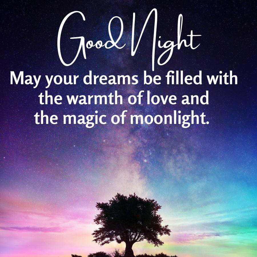 Good Night
May your dreams be filled with
the warmth of love and
the magic of moonlight.