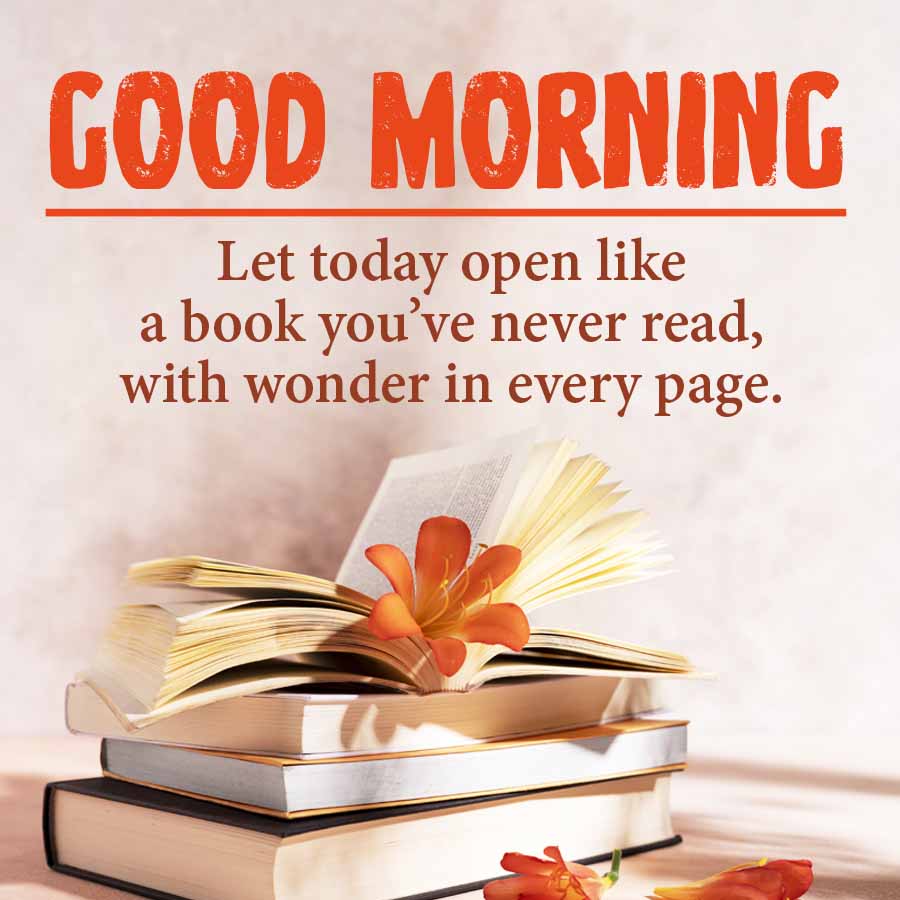 GOOD MORNING
Let today open like
a book you've never read,
with wonder in every page.