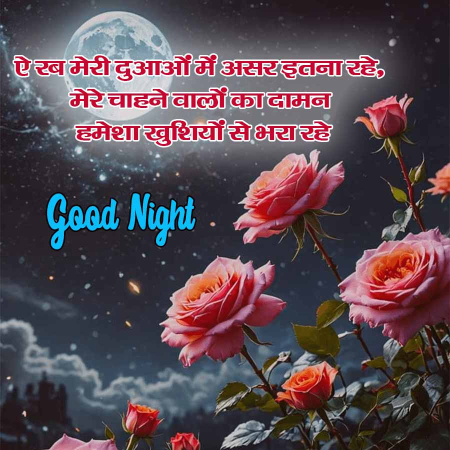 ऐ रब मेरी दुआओं में असर इतना रहे
मेरे चाहने वालों का दामन
हमेशा खुशियों से भरा रहे
Good Night.