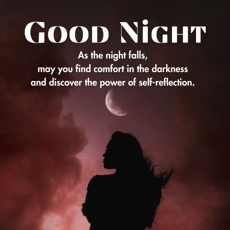 GOOD NIGHT
As the night falls,
may you find comfort in the darkness
and discover the power of self-reflection.