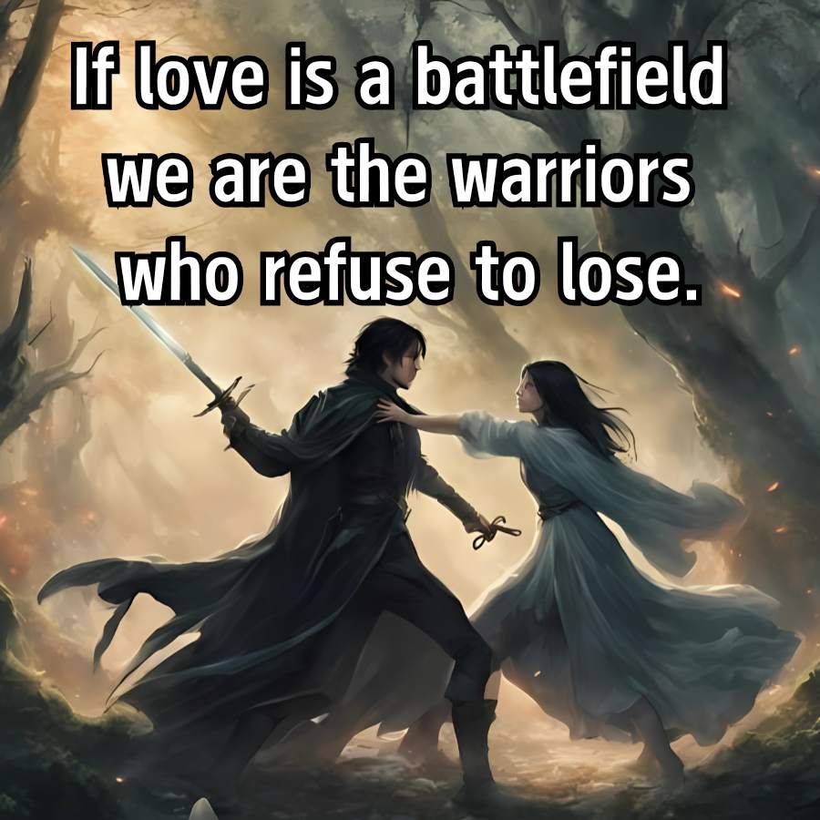 If love is a battlefield
we are the warriors
who refuse to lose.