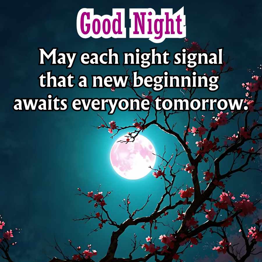 Good Night
May each night signal
that a new beginning
awaits everyone tomorrow.