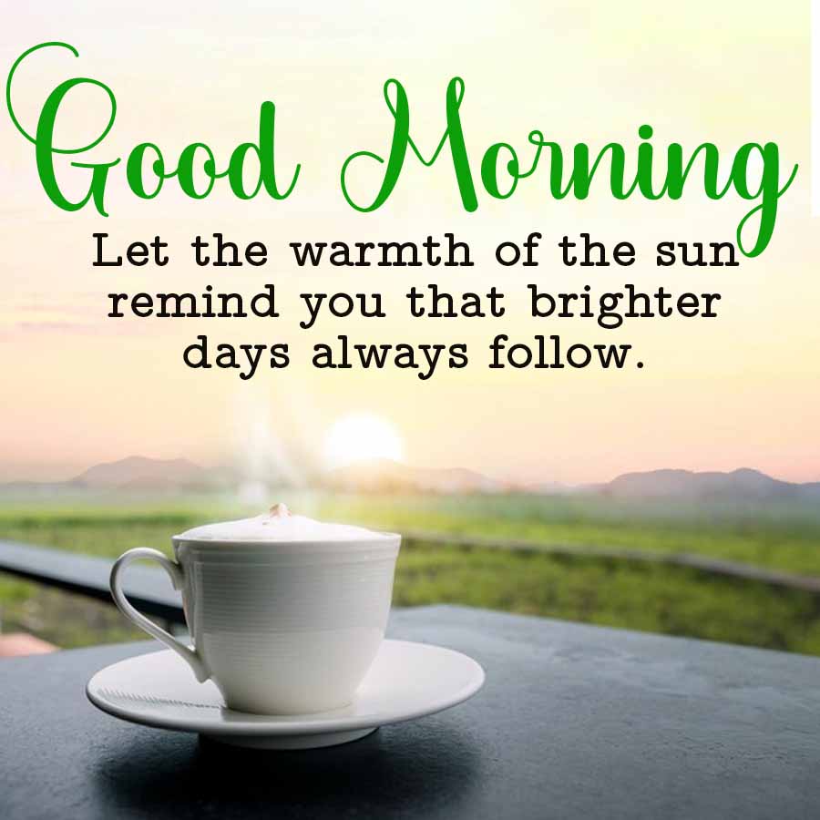 Good Morning
Let the warmth of the sun
remind you that brighter
days always follow.