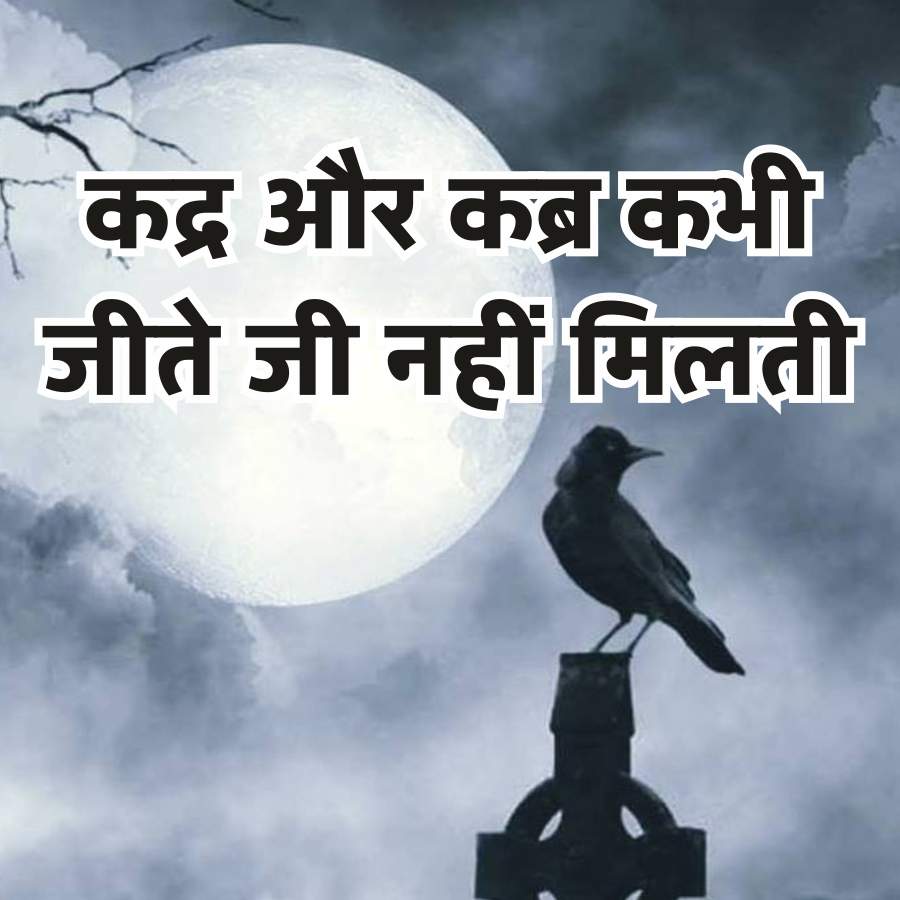 कद्र और कब्र कभी
जीते जी नहीं मिलती