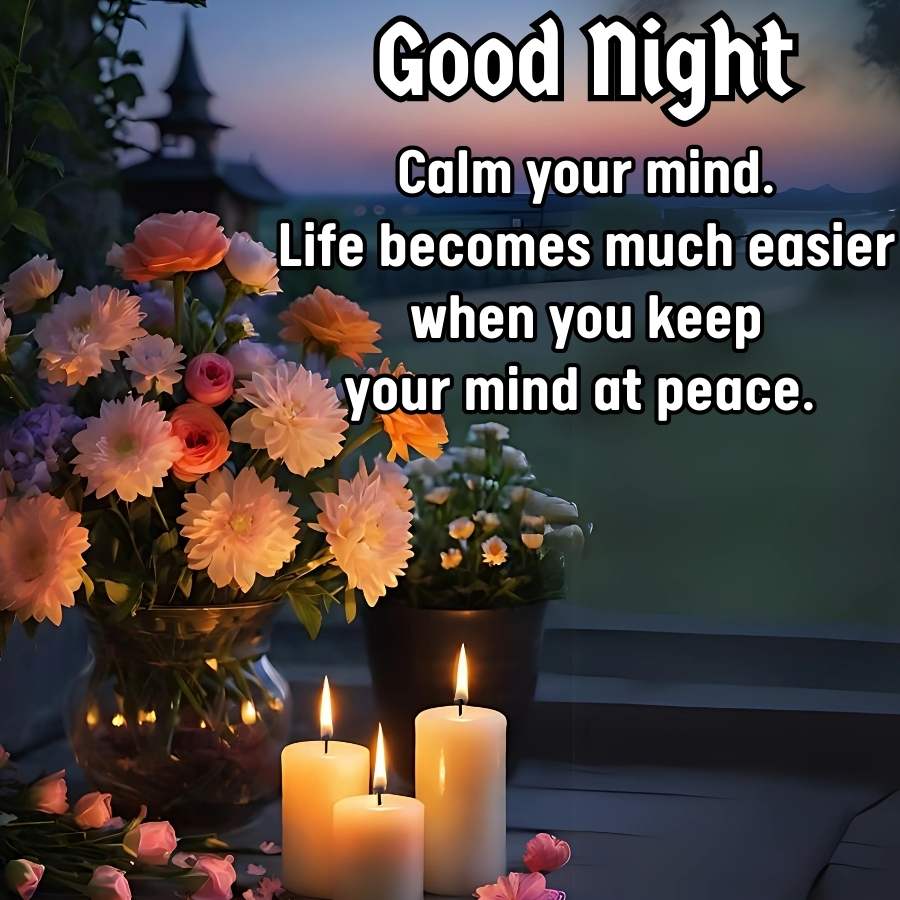 Good night
Calm your mind.
Life becomes much easier
when you keep
your mind at peace.