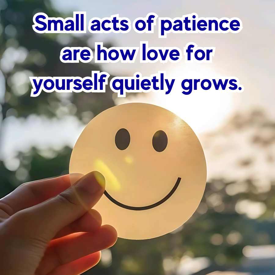 Small acts of patience
are how love for
yourself quietly grows.