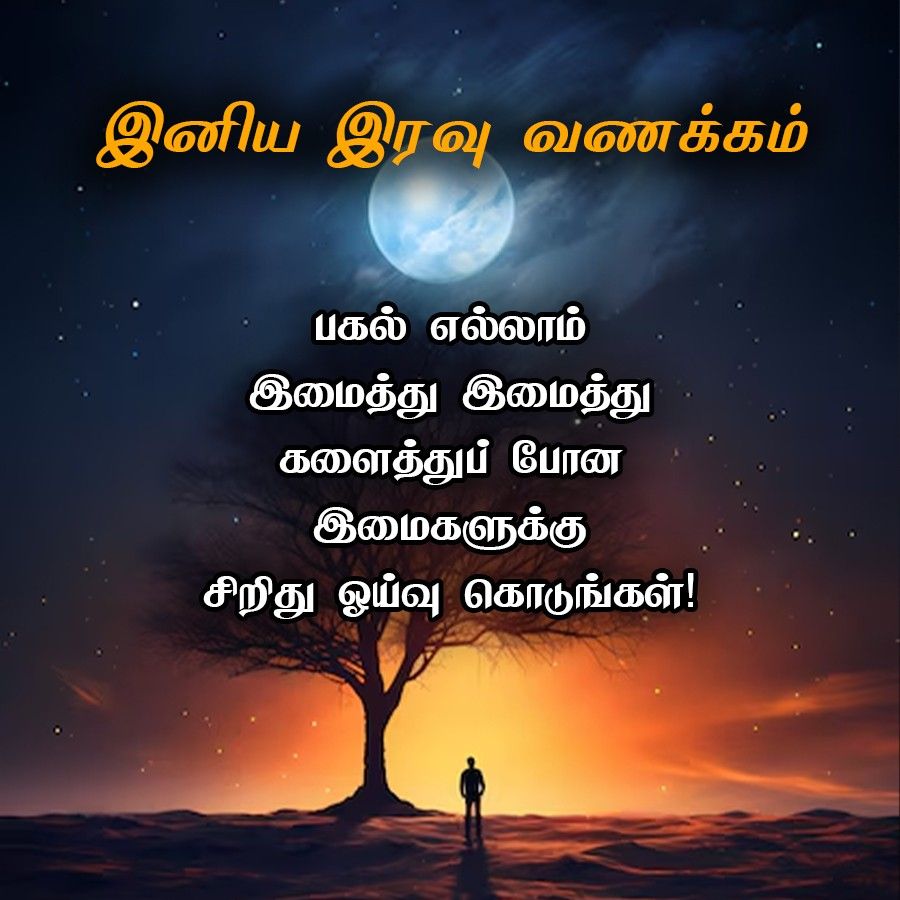 இனிய இரவு
வணக்கம்
பகல் எல்லாம்
இமைத்து இமைத்து
களைத்துப் போன
இமைகளுக்கு
சிறிது ஓய்வு கொடுங்கள்!
