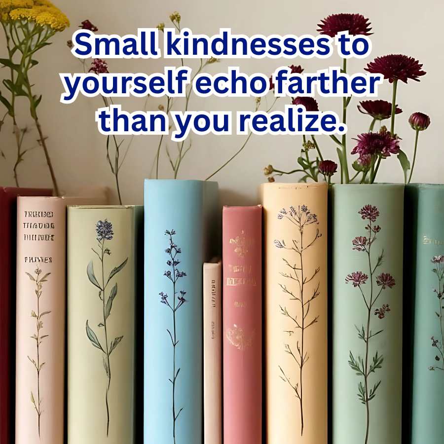 TRUSTE
THAUIDG
TWEE
PHIVES
Small kindnesses to
yourself echo farther
than you realize.
17/11070