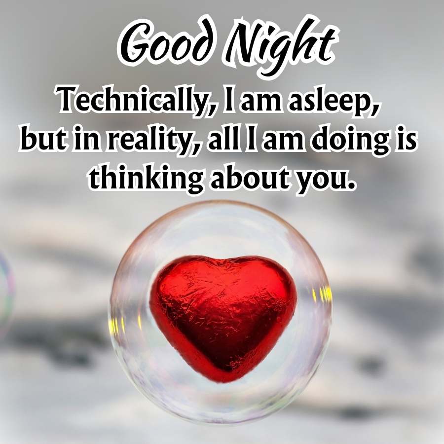Good Night
Technically, I am asleep,
but in reality, all I am doing is
thinking about you.
