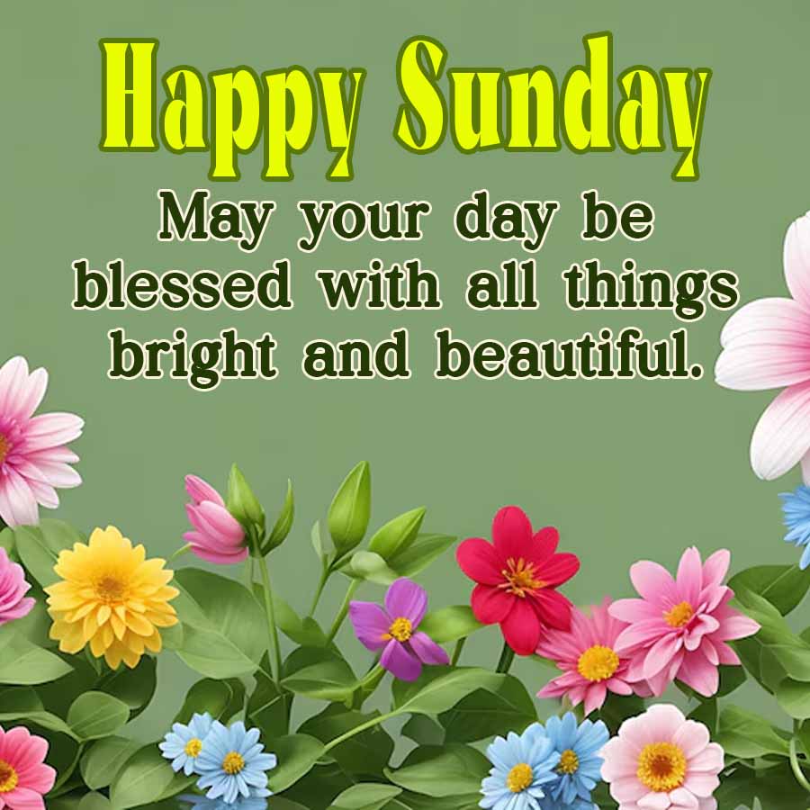 Happy Sunday
May your day be
blessed with all things
bright and beautiful.