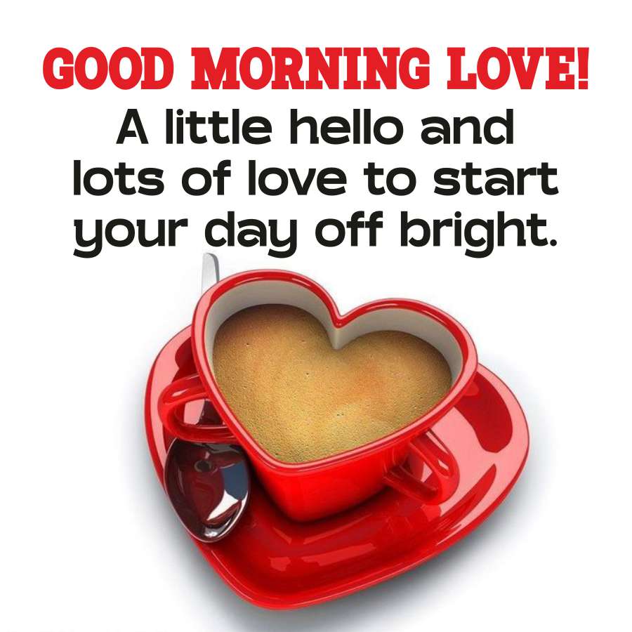 GOOD MORNING LOVE!
A little hello and
lots of love to start
your day off bright.