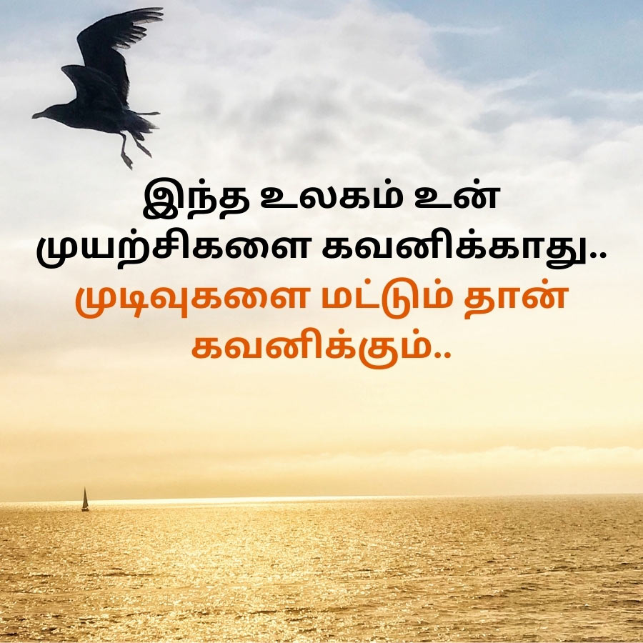 இந்த உலகம் உன்
முயற்சிகளை கவனிக்காது..
முடிவுகளை மட்டும் தான்
கவனிக்கும்..