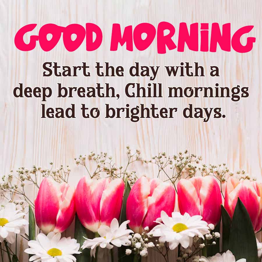 GOOD MORNING
Start the day with a
deep breath, Chill mornings
lead to brighter days.