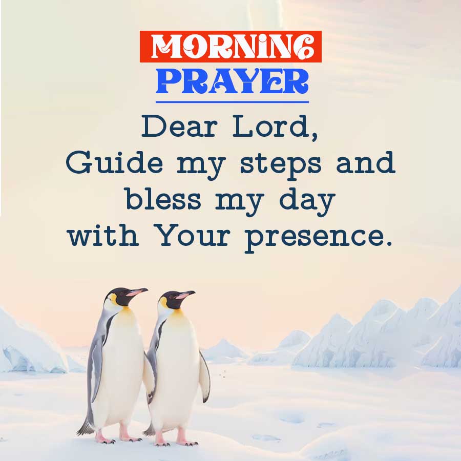 MORNING
PRAYER
Dear Lord,
Guide my steps and
bless my day
with Your presence.