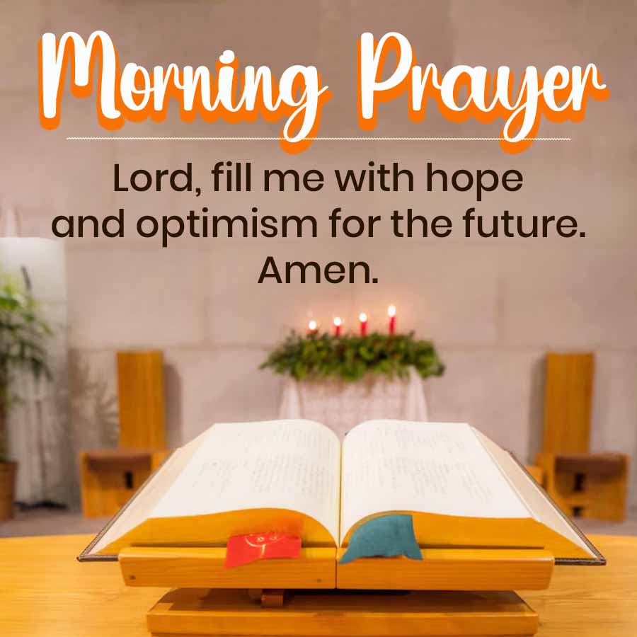 Morning Prayer
Lord, fill me with hope
and optimism for the future.
Amen.
