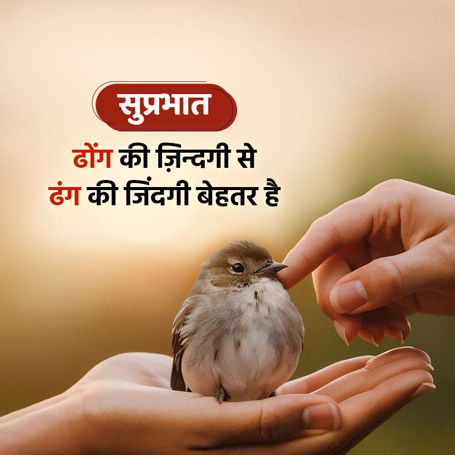 सुप्रभात
ढोंग की ज़िन्दगी से
ढंग की जिंदगी बेहतर है