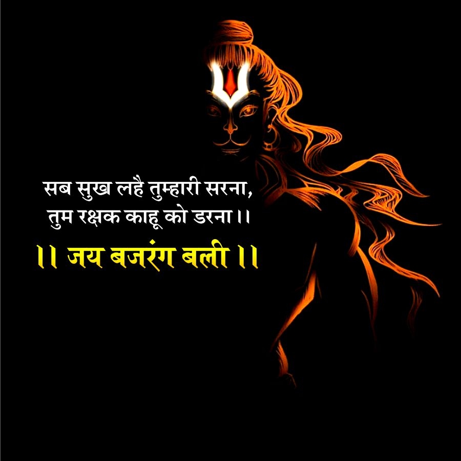 सब सुख लहै तुम्हारी सरना,
तुम रक्षक काहू को डरना ।।
॥ जय बजरंग बली ॥