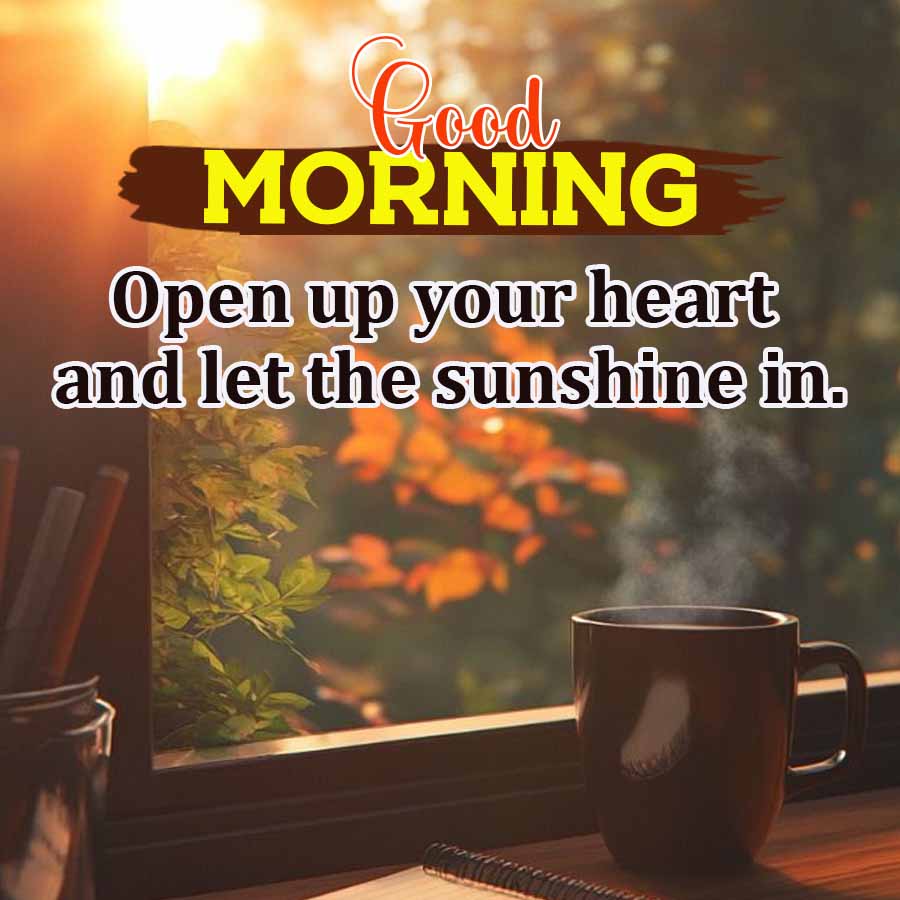 Good
MORNING
Open up your heart
and let the sunshine in.