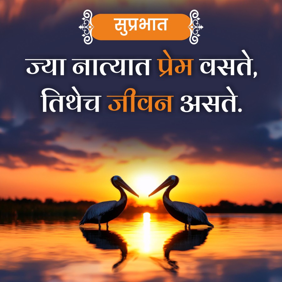 सुप्रभात
ज्या नात्यात प्रेम वसते,
तिथेच जीवन असते.