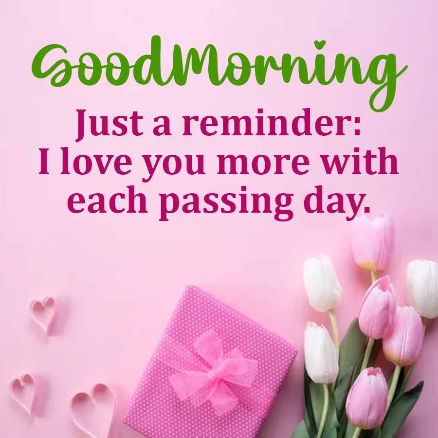 Goodmorning
Just a reminder:
I love you more with
each passing day.