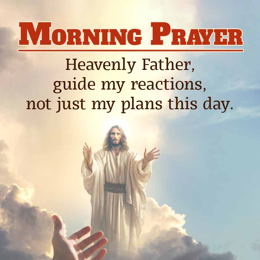 MORNING PRAYER
Heavenly Father,
guide my reactions,
not just my plans this day.