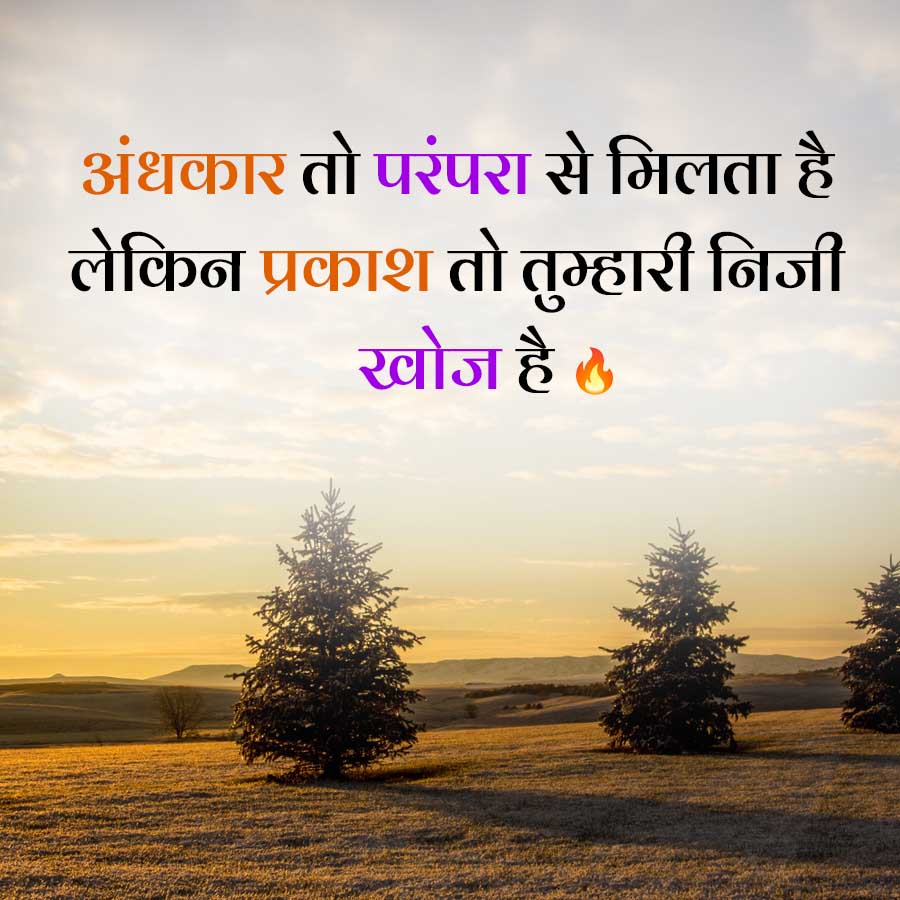 अंधकार तो परंपरा से मिलता है
लेकिन प्रकाश तो तुम्हारी निजी
खोज है