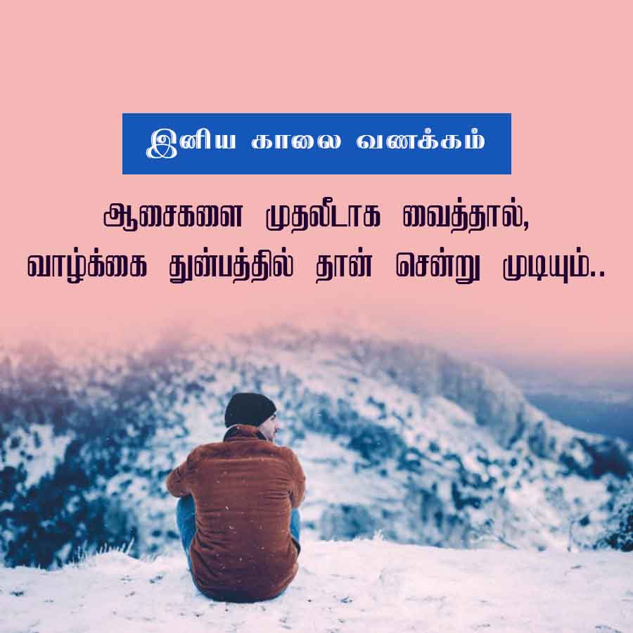 இனிய காலை வணக்கம்
ஆசைகளை முதலீடாக வைத்தால்,
வாழ்க்கை துன்பத்தில் தான் சென்று முடியும்..