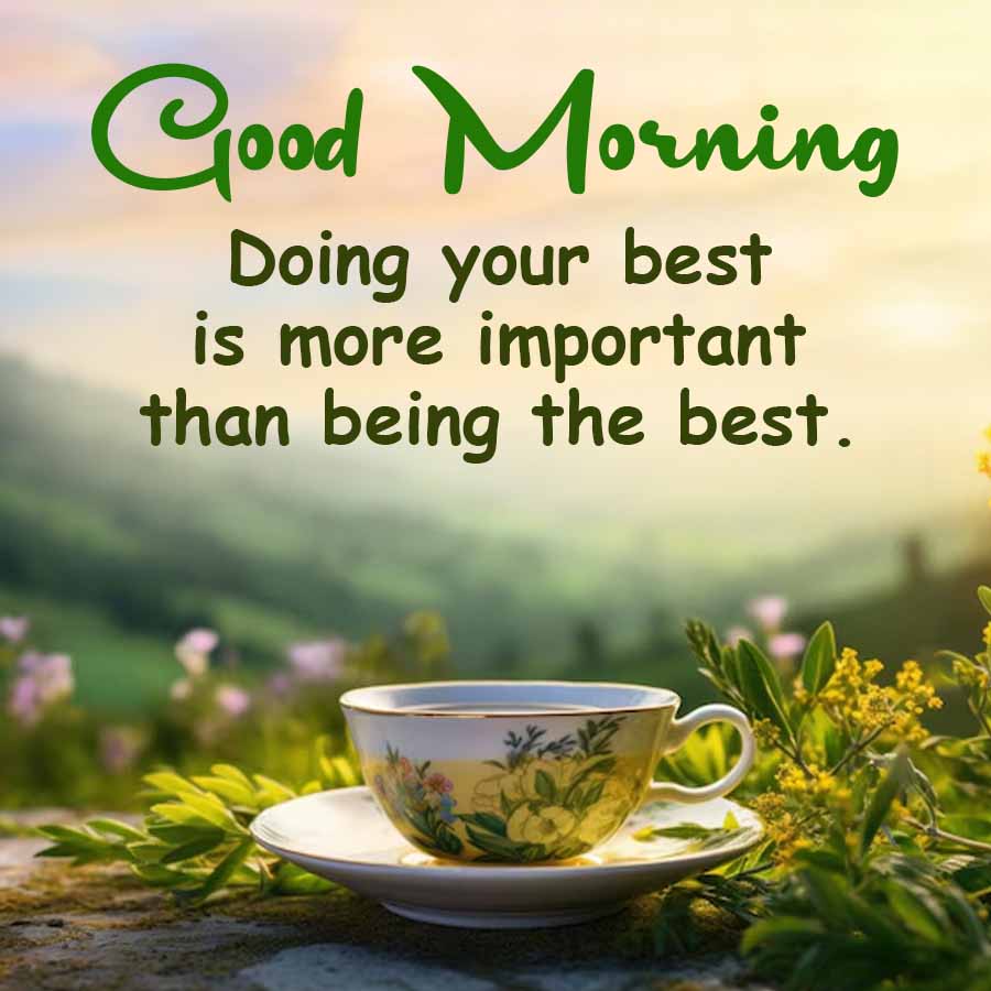Good Morning
Doing your best
is more important
than being the best.