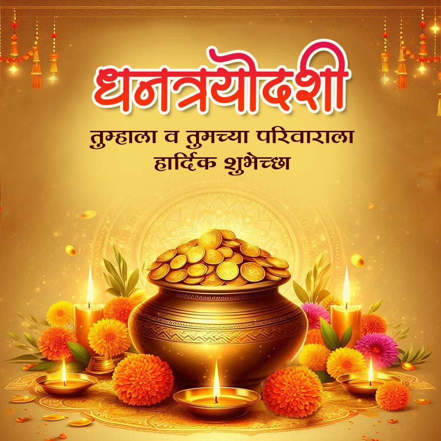 धनत्रयोदशी
तुम्हाला व तुमच्या परिवाराला
हार्दिक शुभेच्छा