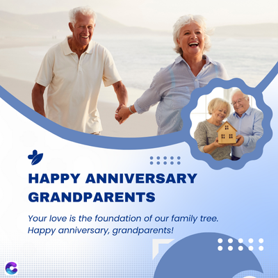 HAPPY ANNIVERSARY
GRANDPARENTS
Your love is the foundation of our family tree.
Happy anniversary, grandparents!