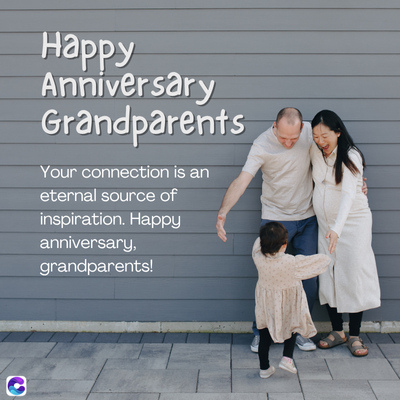 C
Happy
Anniversary
Grandparents
Your connection is an
eternal source of
inspiration. Happy
anniversary,
grandparents!