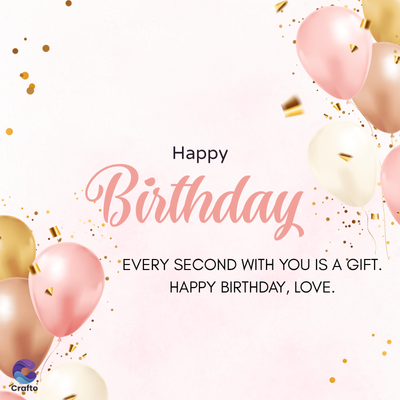 Crafto
Happy
Birthday
EVERY SECOND WITH YOU IS A GIFT.
HAPPY BIRTHDAY, LOVE.