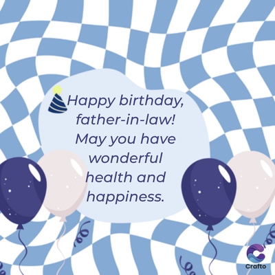 Happy birthday,
father-in-law!
May you have
wonderful
health and
happiness.
وو
es
Crafto