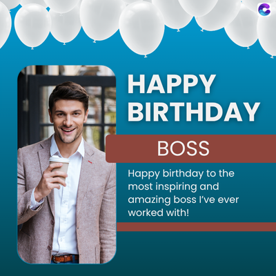 HAPPY
BIRTHDAY
BOSS
Happy birthday to the
most inspiring and
amazing boss I've ever
worked with!