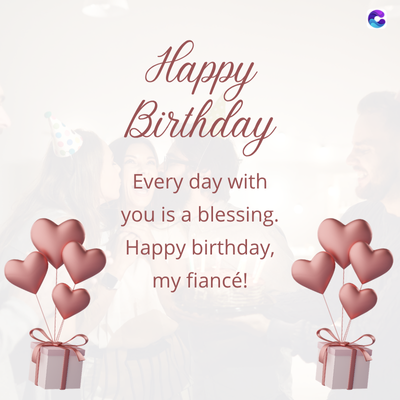 Happy
Birthday
Every day with
you is a blessing.
Happy birthday,
my fiancé!