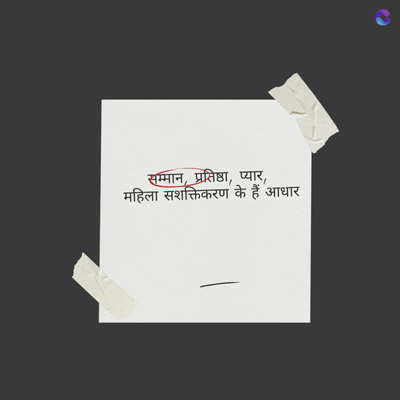 सम्मान, प्रतिष्ठा, प्यार,
महिला सशक्तिकरण के हैं आधार