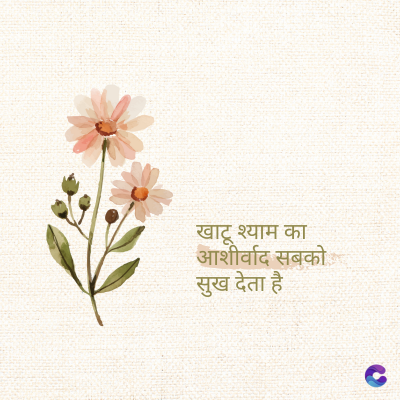 खाटू श्याम का
आशीर्वाद सबको
सुख देता है